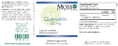 Photo of the Moss Nutrition Quercetin 300 mg label