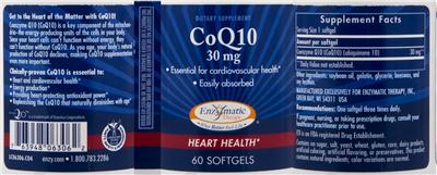 Photo of the Enzymatic Therapy CoQ10 30 mg label