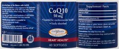 Photo of the Enzymatic Therapy CoQ10 50 mg label