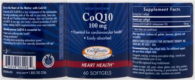 Photo of the Enzymatic Therapy CoQ10 100 mg label