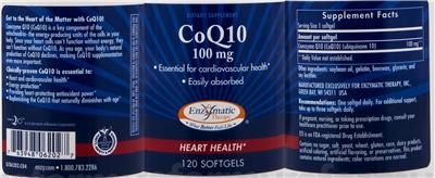 Photo of the Enzymatic Therapy CoQ10 100 mg label