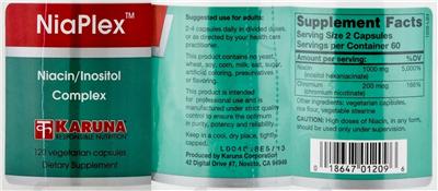 Photo of the Karuna NiaPlex label