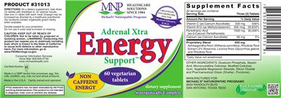 Photo of the MNP Michael's Naturopathic Programs Adrenal Xtra Energy Support label