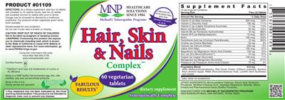 Photo of the MNP Michael's Naturopathic Programs Hair, Skin & Nails Complex label