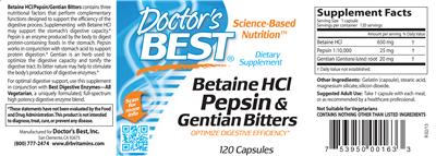 Betaine HCl Pepsin & Gentian Bitters
