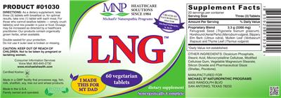Photo of the MNP Michael's Naturopathic Programs LNG label