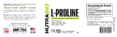 Photo of the NutraBio L-Proline label