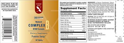 Photo of the Exchange Select X Natural Complex B B100 Formula label