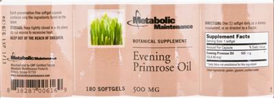 Photo of the Metabolic Maintenance Evening Primrose Oil label