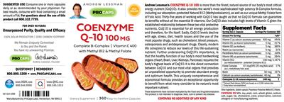 Photo of the ProCaps Laboratories Coenzyme Q-10 100 mg label