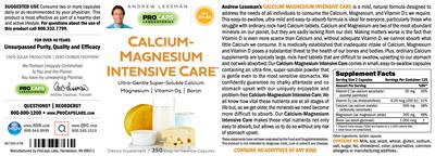 Photo of the ProCaps Laboratories Calcium-Magnesium Intensive Care label