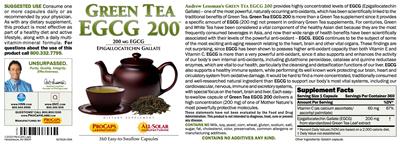 Photo of the ProCaps Laboratories Green Tea EGCG 200 mg label