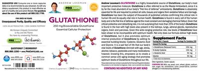 Photo of the ProCaps Laboratories Glutathione 250 mg label