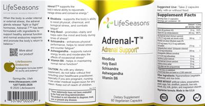 Photo of the LifeSeasons Adrenal-T label