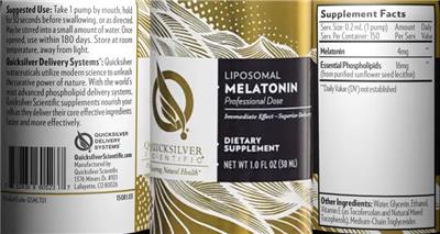 Photo of the Quicksilver Scientific Liposomal Melatonin label
