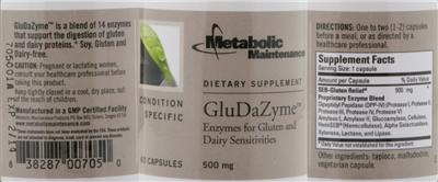 Photo of the Metabolic Maintenance GluDaZyme label