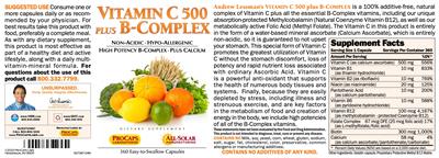 Photo of the ProCaps Laboratories Vitamin C 500 plus B-Complex label
