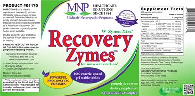 Photo of the MNP Michael's Naturopathic Programs Recovery Zymes label