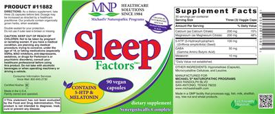 Photo of the MNP Michael's Naturopathic Programs Sleep Factors label