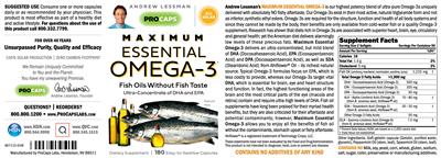 Photo of the ProCaps Maximum Essential Omega-3 Natural Mint label