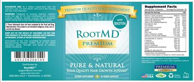 Photo of the Premium Certified RootMD Premium label