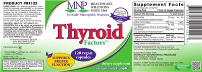 Photo of the MNP Michael's Naturopathic Programs Thyroid Factors label