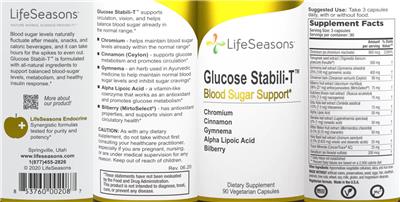 Photo of the LifeSeasons Glucose Stabili-T label