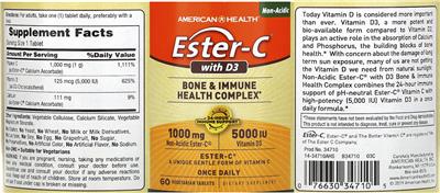 Photo of the American Health Ester-C With D3 label