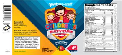 Photo of the NewtonEverett Children's Multivitamin Chewables Strawberry label
