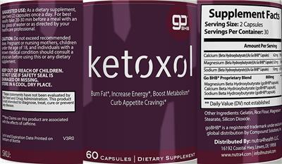 Photo of the nutra4health Ketoxol label