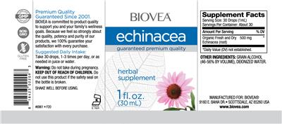 Photo of the BIOVEA Echinacea label