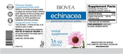 Photo of the BIOVEA Echinacea label