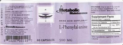 Photo of the Metabolic Maintenance L-Phenylalanine label
