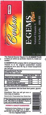 Photo of the Carlson E-Gems Plus label