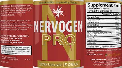 Photo of the nutra4health Nervogen Pro label