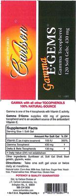 Photo of the Carlson Gamma E-Gems label