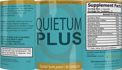 Photo of the nutra4health Quietum Plus label