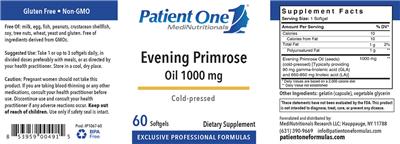 Photo of the Patient One MediNutritionals Evening Primrose Oil 1000 mg label