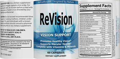 Photo of the nutra4health Revision label