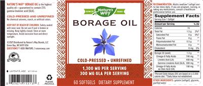 Photo of the Nature's Way Borage Oil label