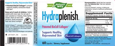 Photo of the Nature's Way Hydraplenish label