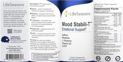 Photo of the LifeSeasons Mood Stabili-T label
