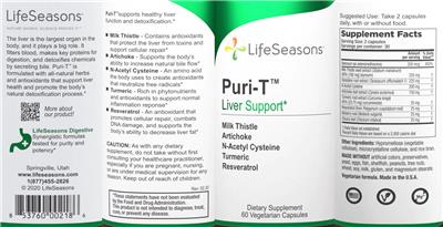 Photo of the LifeSeasons Puri-T label