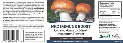 Photo of the Sylvan Bio NKC Immune Boost label