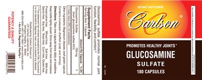 Photo of the Carlson Glucosamine Sulfate label