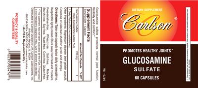 Photo of the Carlson Glucosamine Sulfate label