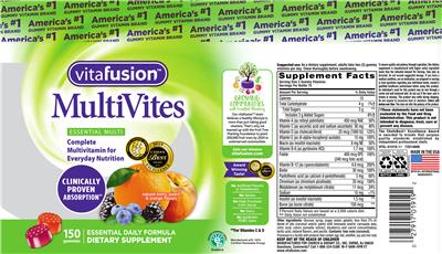Photo of the vitafusion MultiVites label