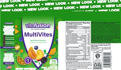 Photo of the vitafusion MultiVites label