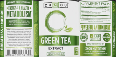 Photo of the ZHOU Green Tea Extract label