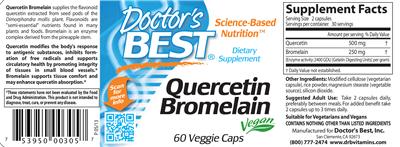 Photo of the Doctor's Best Quercetin Bromelain label